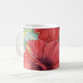 Mug Peinture tropicale de fleur de ketmie rouge - (Devant gauche)
