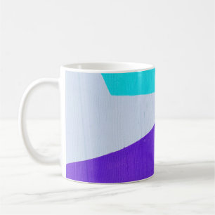 Mug Peinture turquoise, blanche et violette