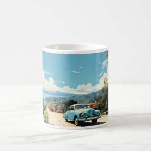 Mug Peinture vintage à l'huile de la vieille voiture