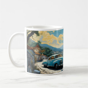 Mug Peinture vintage À L'Huile De La Ville Et De La Pl