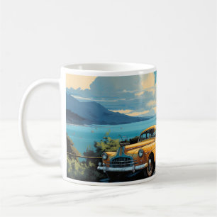 Mug Peinture vintage À L'Huile De Voiture Classique Ja