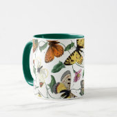 Mug Peinture vintage de papillon et de papillon (Devant gauche)