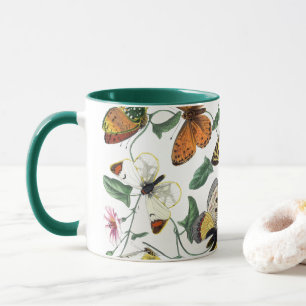 Mug Peinture vintage de papillon et de papillon