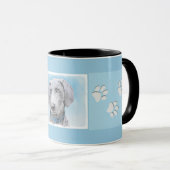 Mug Peinture Weimaraner - Beau art original de chien (Devant droit)