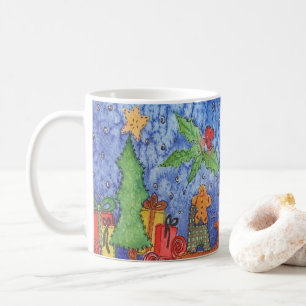 Mug Peinture Whimsical Christmas Cheer Watercolor
