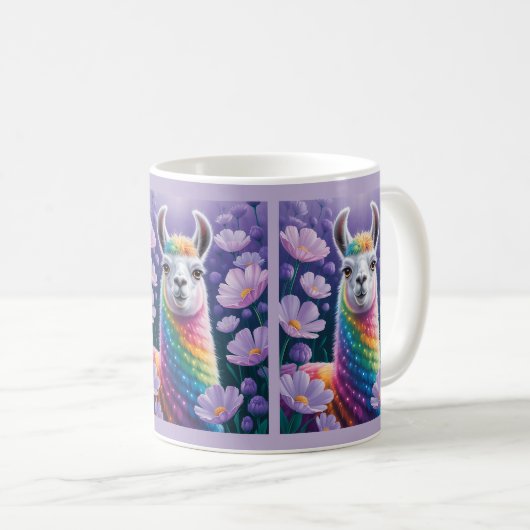 Mug Peinture Whimsical Rainbow Llama (Devant droit)