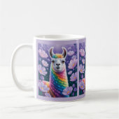 Mug Peinture Whimsical Rainbow Llama (Gauche)