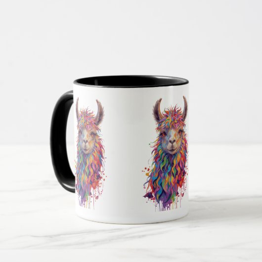 Mug Peinture Whimsical Rainbow Llama (Devant gauche)