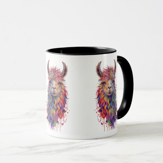 Mug Peinture Whimsical Rainbow Llama (Devant droit)