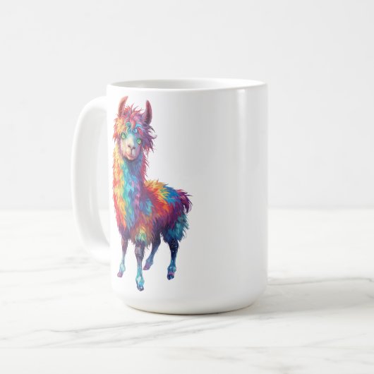 Mug Peinture Whimsical Rainbow Llama (Devant gauche)