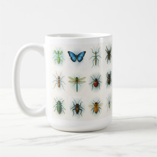 Mug Peintures aquarelles de collection d'insectes art (Gauche)