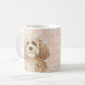 Mug Peintures de chien de Labradoodle/amour de (Devant gauche)