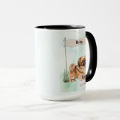 Mug Pekinese Watercolor Personalized Dog (Devant droit)