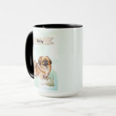 Mug Pekinese Watercolor Personalized Dog (Devant gauche)