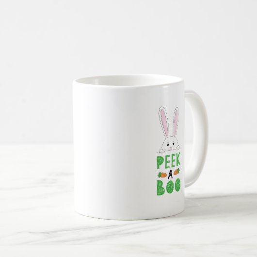 Mug Peking rose et blanc Bunny Pâques Peek-A-Boo (Devant droit)
