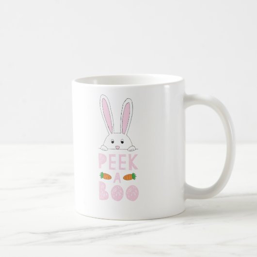 Mug Peking rose et blanc Bunny Pâques Peek-A-Boo (Droite)