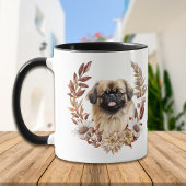 Mug Pekingese Chien - couronne d'automne