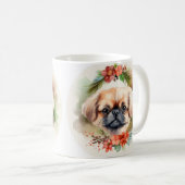 Mug Pekingese Christmas Wreath Festive Pup (Devant droit)