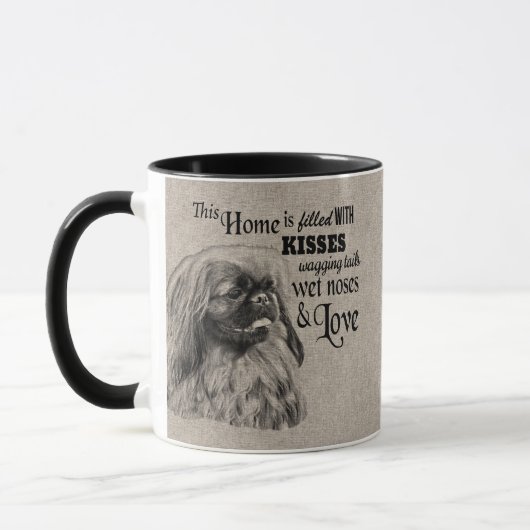 Mug Pekingese, vintage portrait, mignonne citation (Gauche)