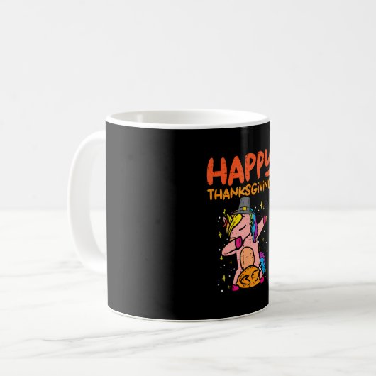 Mug Pèlerin Unicorn Dab Turquie Bon thanksgiving (Devant gauche)