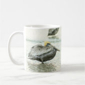 Mug Pélican reposant sur une plage de sable de Floride (Gauche)