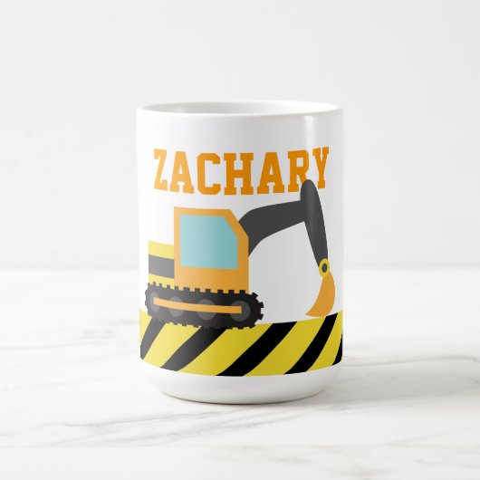 Mug Pelle Orange, Véhicule de Construction, Pour les e (Centre)