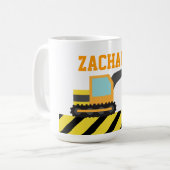 Mug Pelle Orange, Véhicule de Construction, Pour les e (Devant gauche)