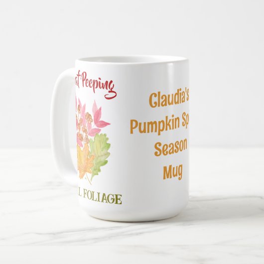 Mug Pellicule de chute FOLIAGE D'Aquarelle PERSONNALIS (Devant gauche)