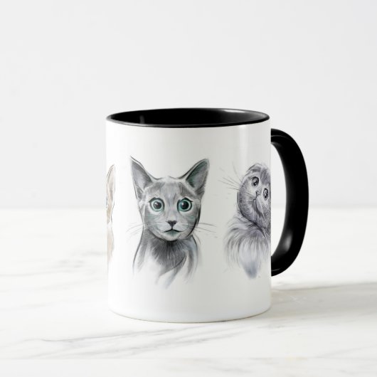Mug Peloton de chat (Devant droit)