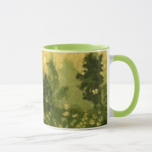 Mug Pelouse d'été, peinture en laine, nuances vert pay (Droite)