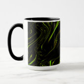 Mug Pelouse dorée, vert ondulé longues traces sur fond (Gauche)