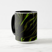 Mug Pelouse dorée, vert ondulé longues traces sur fond (Devant gauche)