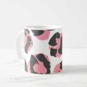 Mug Pelure de léopard : Texture rose noire (Devant gauche)