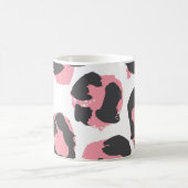 Mug Pelure de léopard : Texture rose noire (Centre)
