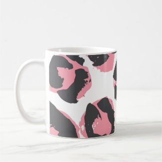 Mug Pelure de léopard : Texture rose noire