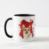 Mug Pembroke Corgi Arrière - plan Abstrait rouge (Gauche)
