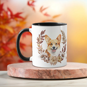 Mug Pembroke Welsh Corgi Chien Couronne d'automne