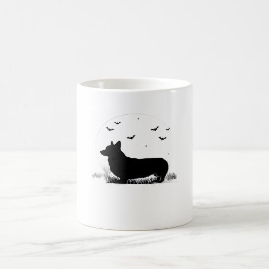 Mug Pembroke Welsh Corgi Chien - Halloween Moon Silhou (Centre)
