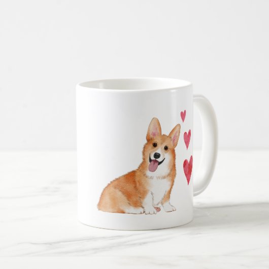 Mug Pembroke Welsh Corgi Chien Nom Personnalisé (Devant droit)