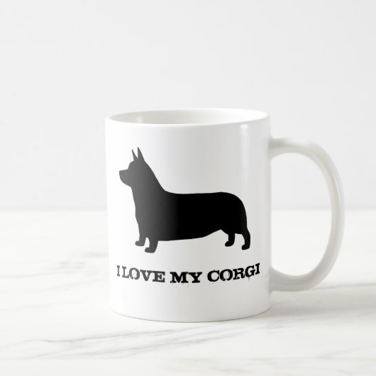 Mug Pembroke Welsh Corgi Chien Silhouette Personnalisé (Droite)