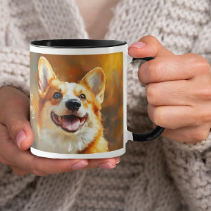 Mug Pembroke Welsh Corgi Chien sur Arrière - plan Abst