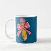 Mug Pencil Coquette Bow Test Day Teacher Motivational  (Gauche)