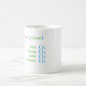 Mug pendant la vie - manger la répétition du code de s (Centre)