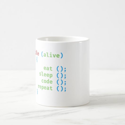 Mug pendant la vie - manger la répétition du code de s (Centre)