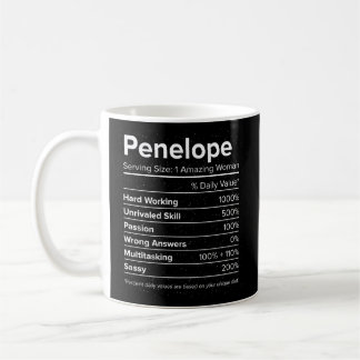 Mug Penelope Nutrition Facts Nom Nicknam personnalisé