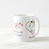Mug Penguin Couple Coeurs d'amour Wreath (Devant droit)