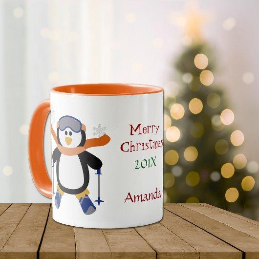 Mug Penguin de ski de Noël
