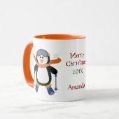 Mug Penguin de ski de Noël (Devant gauche)