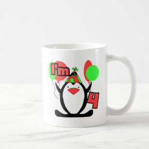 Mug Penguin I'm 4 Anniversaire T-shirts et cadeaux