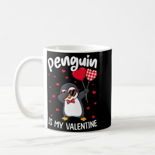 Mug Penguin Is My Valentine Funny Bird V Day Cute Anim (Gauche)